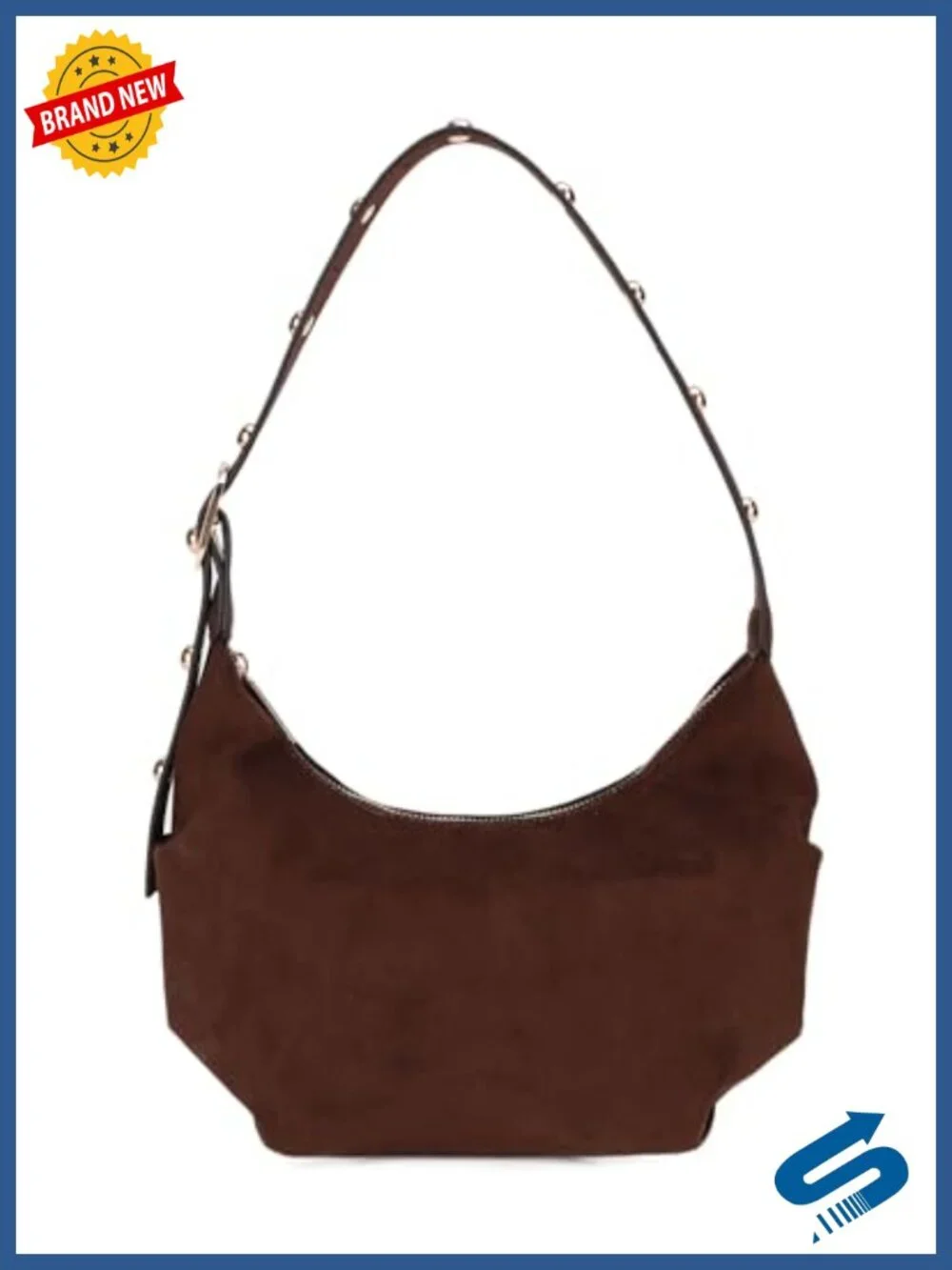 Women's Vegan Suede Hobo Shoulder Bag Adjustable Strap Purse